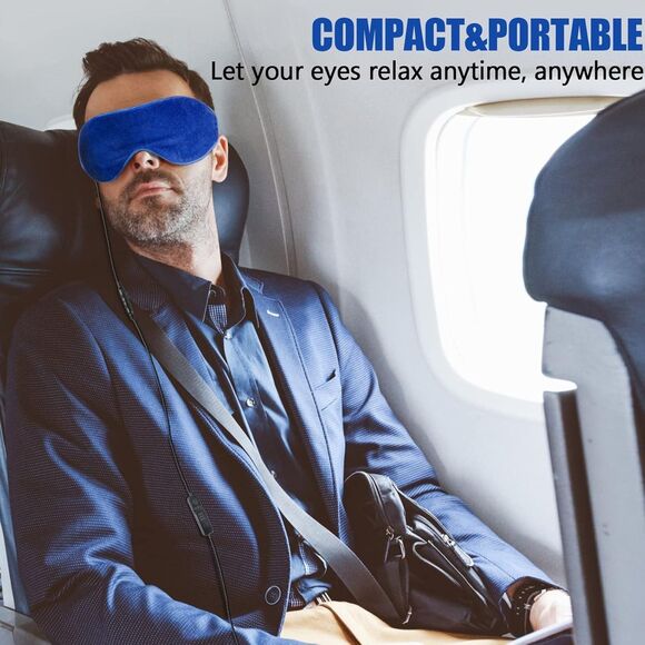 Heated Eye Mask Dry Heat Compress w Flaxseed Warm Temperature Timer Control - Picture 7 of 12